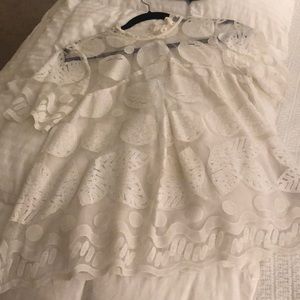 Anthropologie white sheer top. Size US 2.